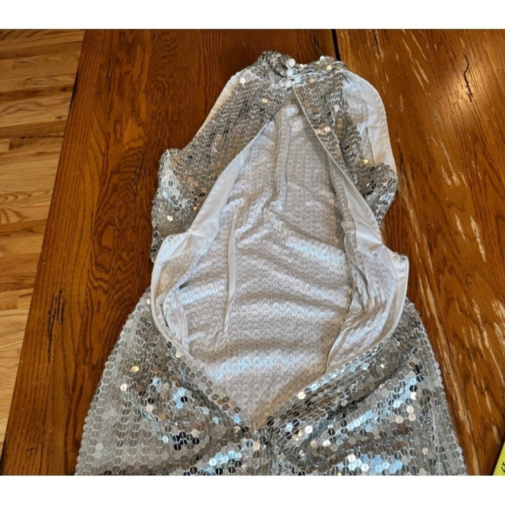 Nite line Lim Choi vintage silver sequins halter sleeveless cocktail dress - Picture 9 of 11